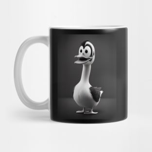 Cute funny duck black and white photograph Mug